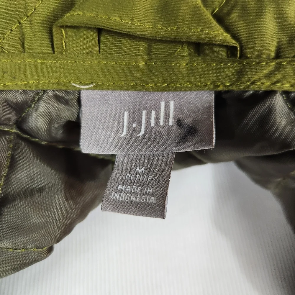 J. JILL Green Quilted Button Up Women's Vest Medium Petite - Picture 5 of 6